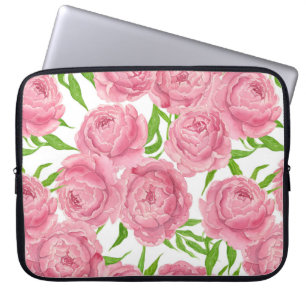 Housse Pour Ordinateur Portable Aquarelle de pivoines roses