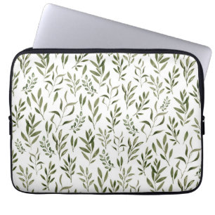 Housse Pour Ordinateur Portable Aquarelle Eucalyptus Motif Feuille