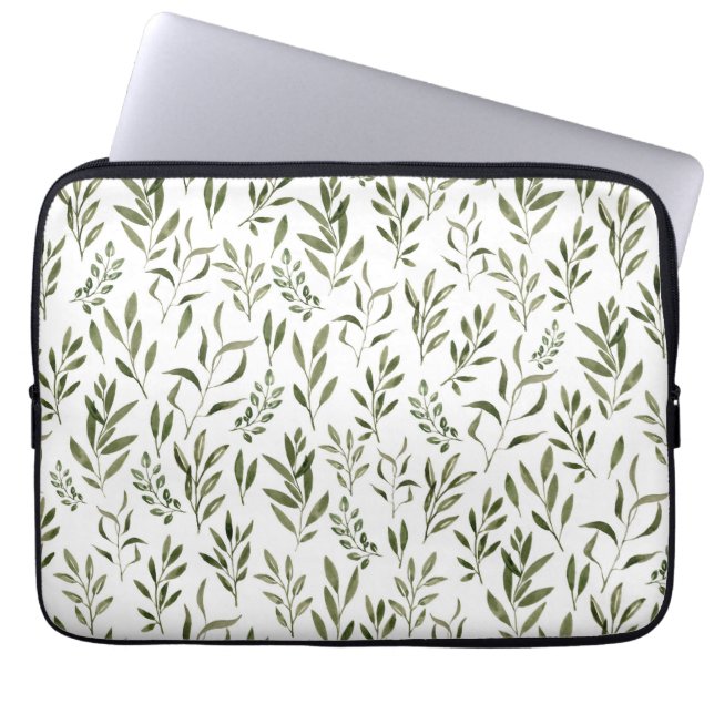Housse Pour Ordinateur Portable Aquarelle Eucalyptus Motif Feuille (Devant)