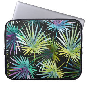 Housse Pour Ordinateur Portable Aquarelle Exotique Palm Feuille