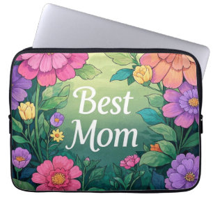 Housse Pour Ordinateur Portable Aquarelle Fleurs colorées