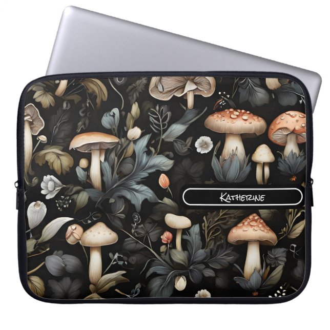 Housse Pour Ordinateur Portable Aquarelle Forêt Verdure Champignons Automne (Devant)