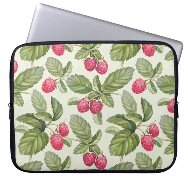 Housse Pour Ordinateur Portable Aquarelle Framboise Motif sans couture (Devant)