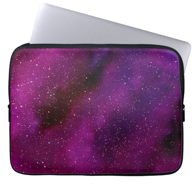 Housse Pour Ordinateur Portable Aquarelle Galaxies rose violet (Devant)