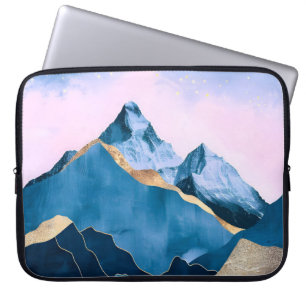 Housse Pour Ordinateur Portable Aquarelle Golden Celestial Peaks