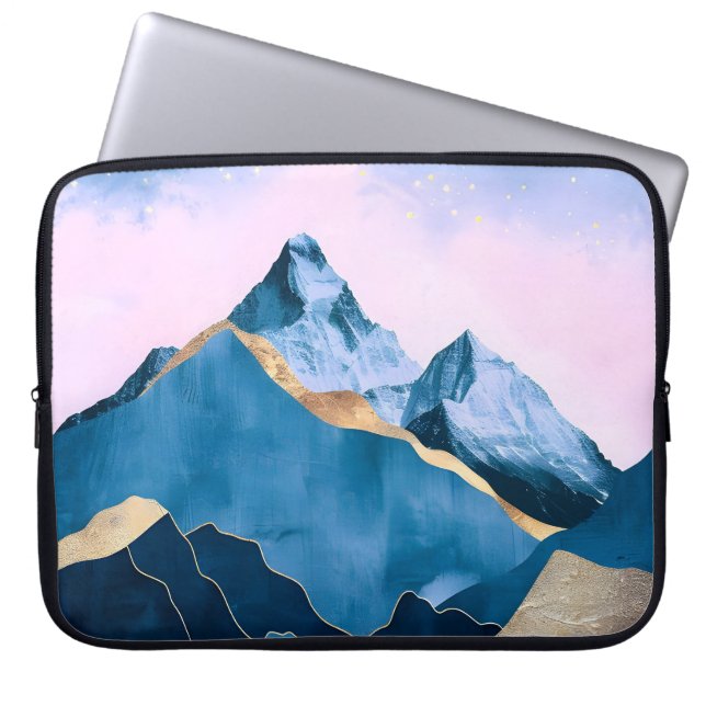 Housse Pour Ordinateur Portable Aquarelle Golden Celestial Peaks (Devant)