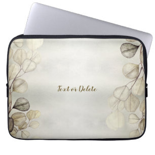 Housse Pour Ordinateur Portable Aquarelle Golden Eucalyptus Foliage brillant éléga