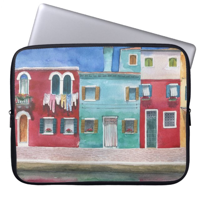 Housse Pour Ordinateur Portable Aquarelle Italie : Main tirée (Devant)