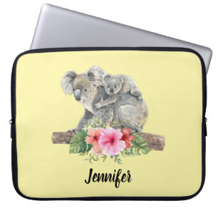 Housse Pour Ordinateur Portable Aquarelle Koala Oears mignonne maman & bébé