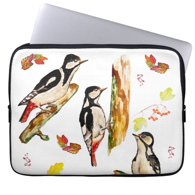 Housse Pour Ordinateur Portable Aquarelle motif avec oiseaux pic (Devant)