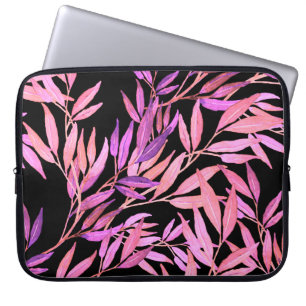 Housse Pour Ordinateur Portable Aquarelle motif sans couture avec feuilles. Bright