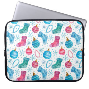 Housse Pour Ordinateur Portable Aquarelle motif sans couture avec le stock de Noël