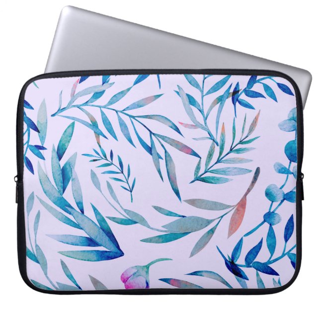 Housse Pour Ordinateur Portable Aquarelle motif sans couture. Ornement botanique.  (Devant)