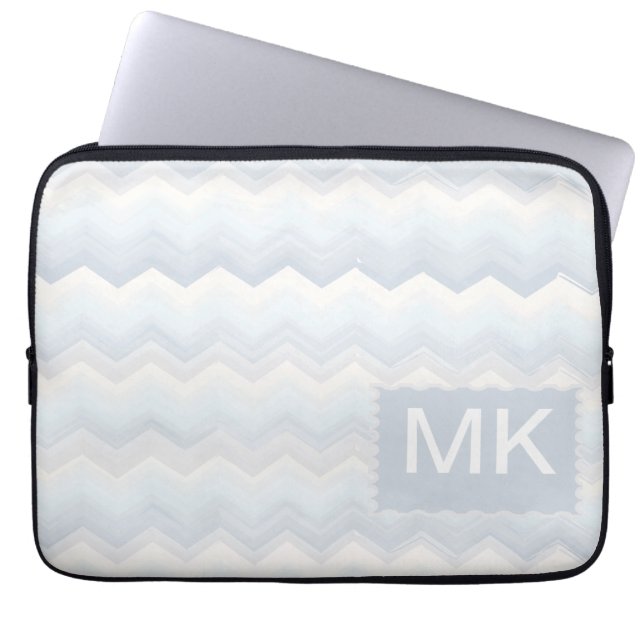 Housse Pour Ordinateur Portable Aquarelle Ocean Shades Chevron (Devant)
