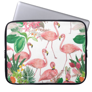Housse Pour Ordinateur Portable Aquarelle peinture sans couture motif avec flamant