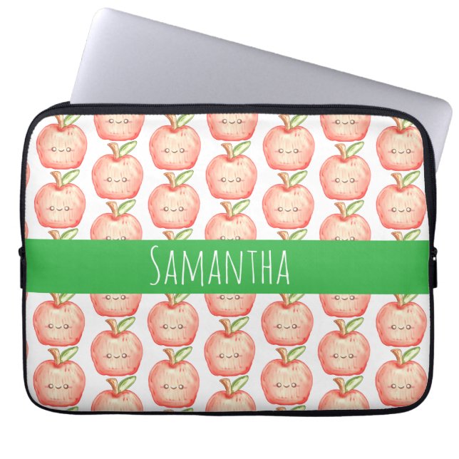 Housse Pour Ordinateur Portable Aquarelle pomme de fruits (Devant)