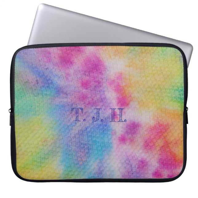 Housse Pour Ordinateur Portable Aquarelle Rainbow Design (Devant)
