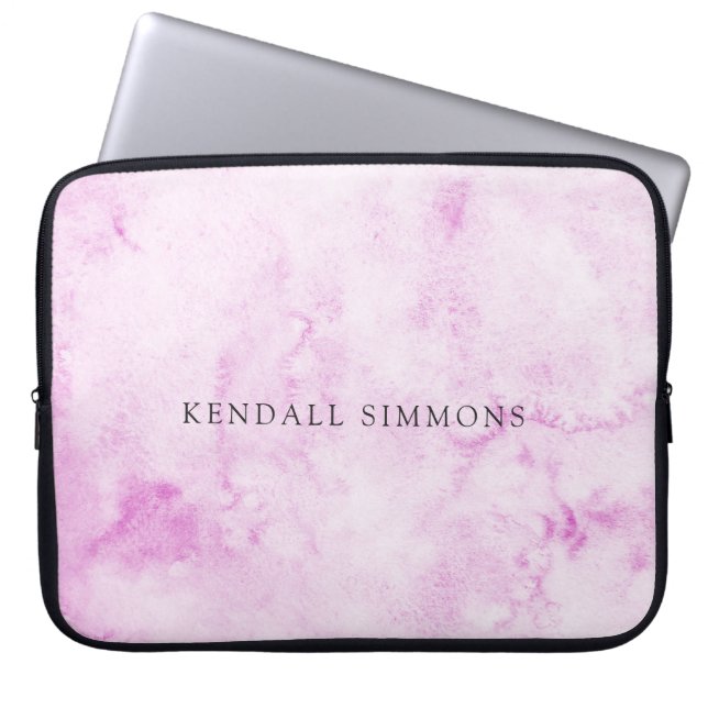 Housse Pour Ordinateur Portable Aquarelle rose élégant (Devant)