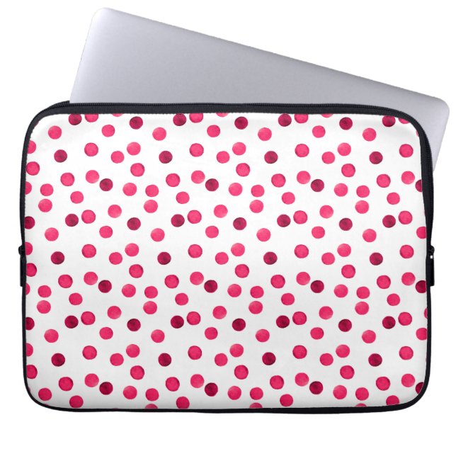 Housse Pour Ordinateur Portable Aquarelle rouge aquarelle pois motif (Devant)