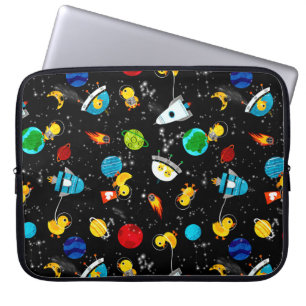 Housse Pour Ordinateur Portable Aquarelle Ruban Canard astronautes Enfants Espace