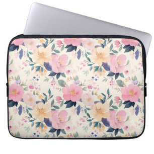Housse Pour Ordinateur Portable Aquarelle sophistiquée Floral Rose