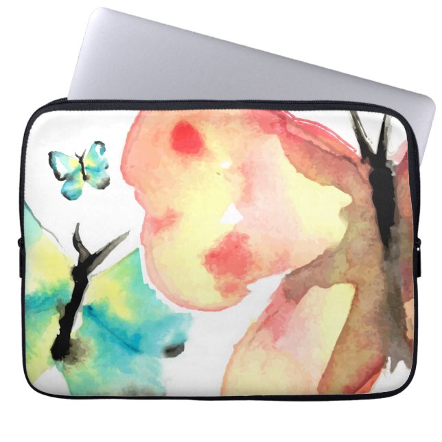 Housse Pour Ordinateur Portable Aquarelle tendance papillon (Devant)