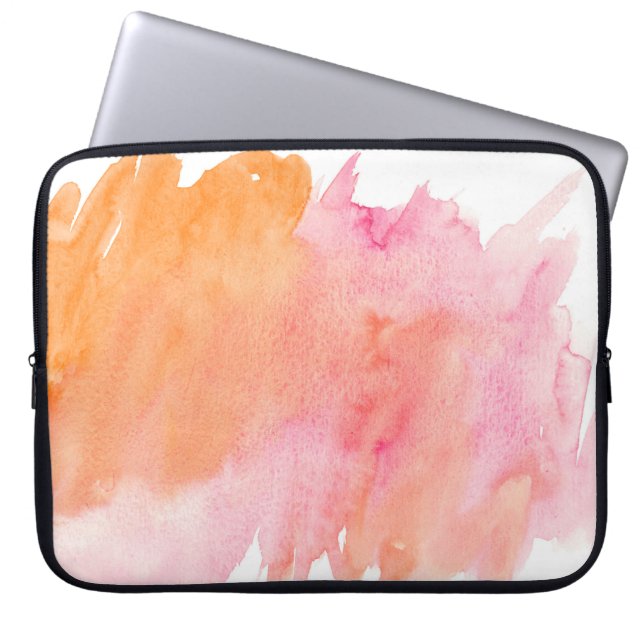 Housse Pour Ordinateur Portable Aquarelle texture rose orange (Devant)