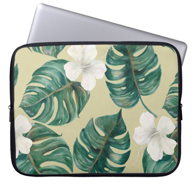 Housse Pour Ordinateur Portable Aquarelle transparente motif tropical avec p exoti (Devant)