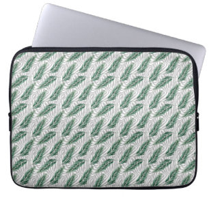 Housse Pour Ordinateur Portable Aquarelle verte botanique Feuilles verts