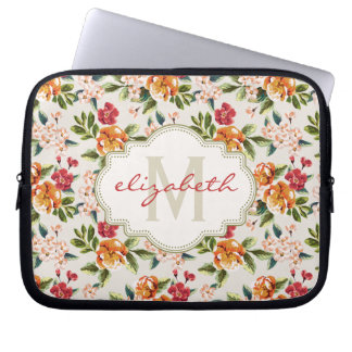 Housse Pour Ordinateur Portable Aquarelle victorienne vintage de monogramme