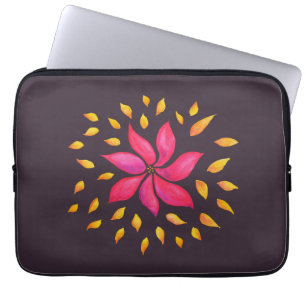 Housse Pour Ordinateur Portable Aquarelle Whimsical Abstraite Fleur rose