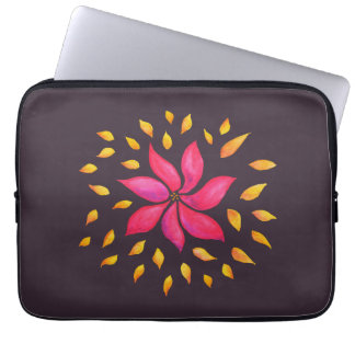 Housse Pour Ordinateur Portable Aquarelle Whimsical Abstraite Fleur rose