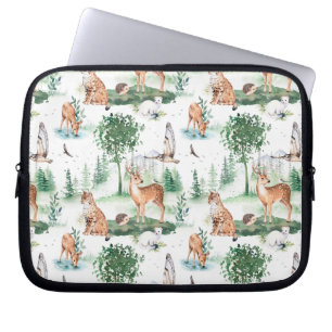 Housse Pour Ordinateur Portable Aquarelle Woodland Baby Motif animal