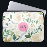 Housse Pour Ordinateur Portable Aquarelles Blanc & Beige Rose Motif<br><div class="desc">Elégante aquarelle moderne blanc et beige rose sans couture motif.</div>
