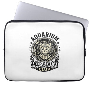Housse Pour Ordinateur Portable Aquarium Chat de mer profond Graphique de chat drô