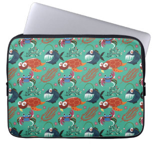 Housse Pour Ordinateur Portable Aquatic animals pattern ocean underwater life 33