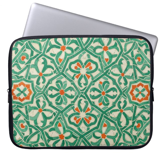 Housse Pour Ordinateur Portable arabesque verte (Devant)