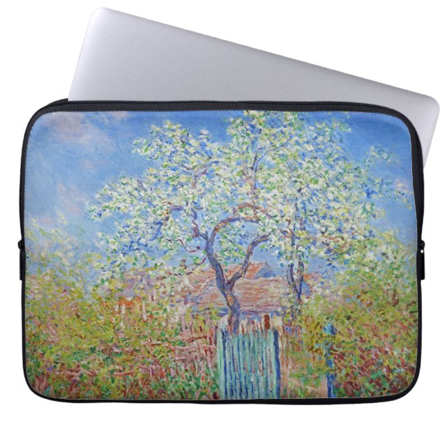 Housse Pour Ordinateur Portable Arbre à poires en fleurs - Claude Monet (Devant)