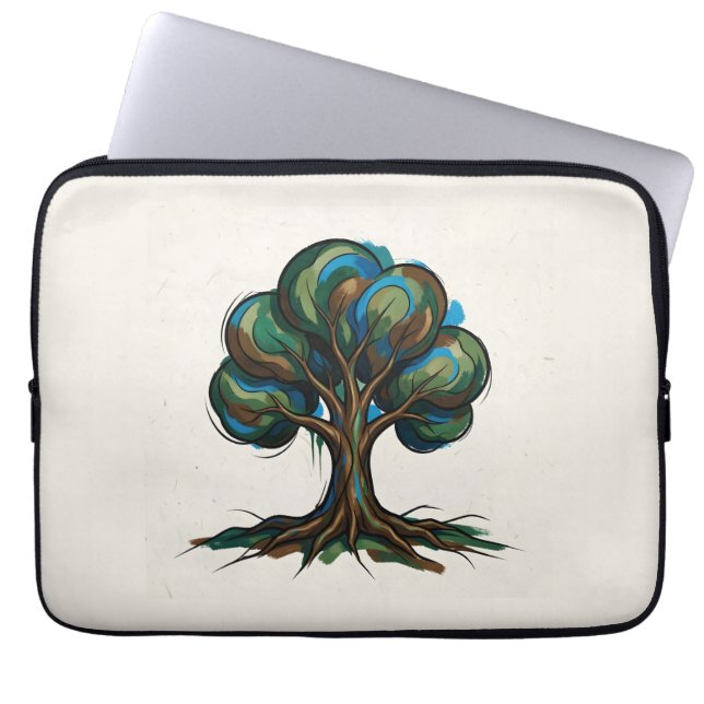 Housse Pour Ordinateur Portable Arbre abstrait art ludique (Devant)