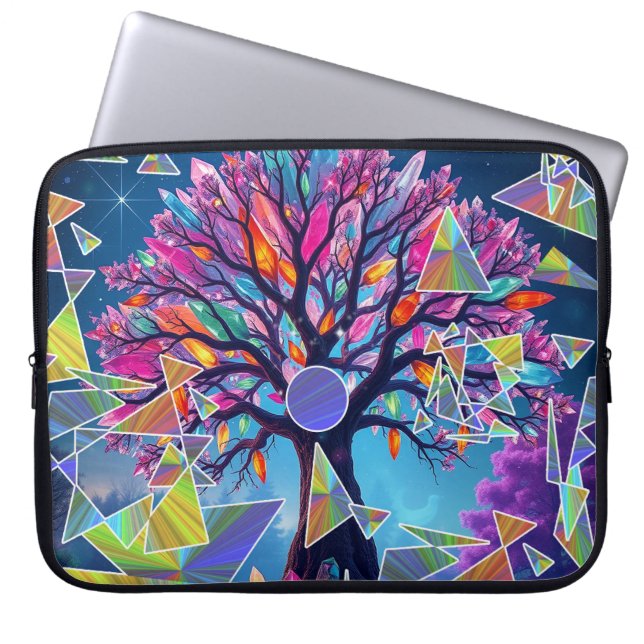 Housse Pour Ordinateur Portable Arbre Abstrait cristal (Devant)