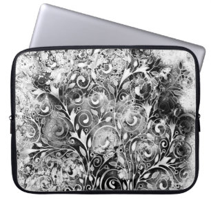 Housse Pour Ordinateur Portable Arbre De Vie - Spirales Feuille Grunge Style 1