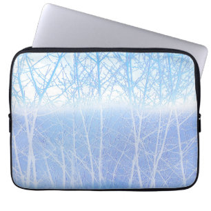 Housse Pour Ordinateur Portable Arbres Brumeux Givrés Bleu Bébé