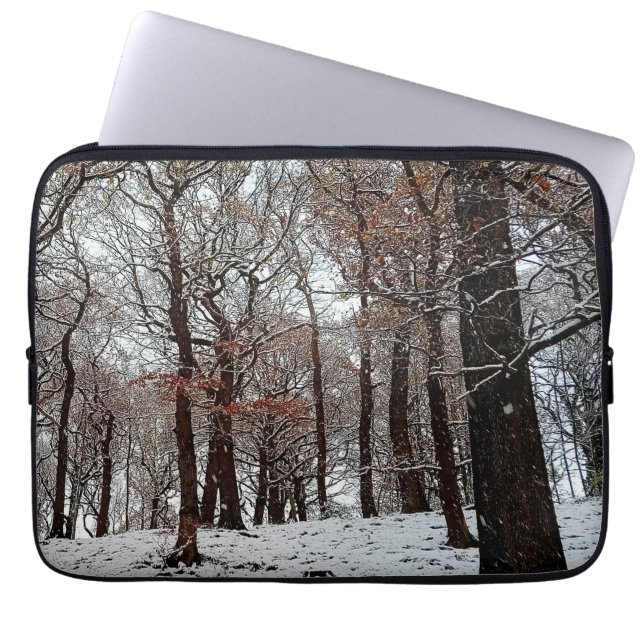 Housse Pour Ordinateur Portable Arbres, dans la neige (Devant)
