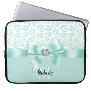 Housse Pour Ordinateur Portable Arc élégant de léopard et Girly personnalisé p
