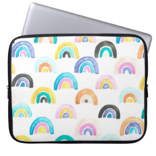 Housse Pour Ordinateur Portable Arc-en-ciel enfant, Motif pour enfants aquarelle.