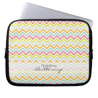 Housse Pour Ordinateur Portable Arc-en-ciel Girly personnalisé de Chevron moderne