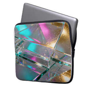 Housse Pour Ordinateur Portable Arc-en-ciel iridescent - Paillettes holographiques