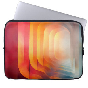 Housse Pour Ordinateur Portable Arches Rétro Luminescents – Milieu de siècle abstr
