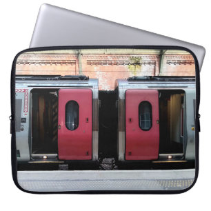 Housse Pour Ordinateur Portable Argent et train rouge