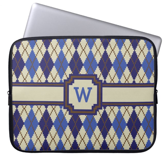 Housse pour ordinateur portable Argyle Scone Bleue (Devant)